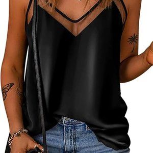 NWT Mesh V Neck Satin Camisole
